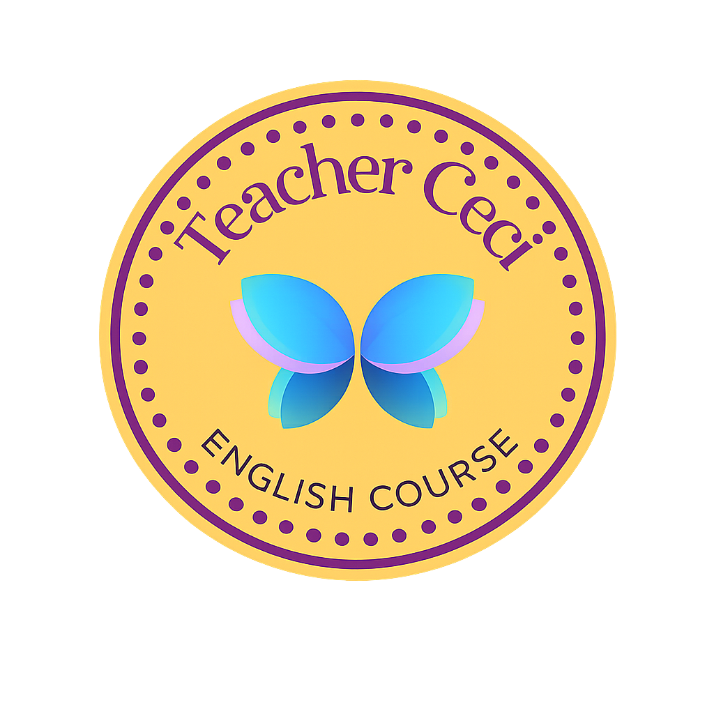 Logotipo oficial do curso de inglês Teacher Ceci English Course
